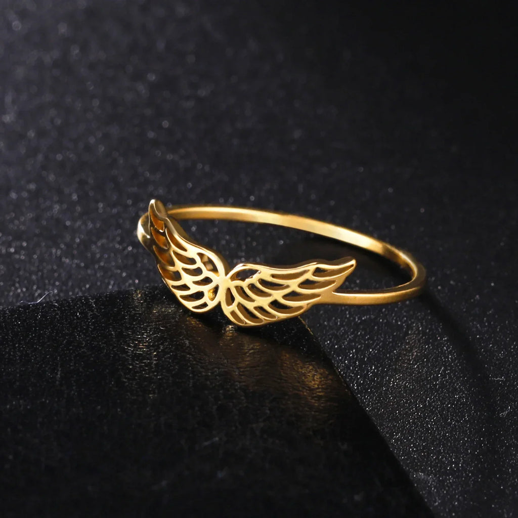 Bague femme ailes d'ange or
