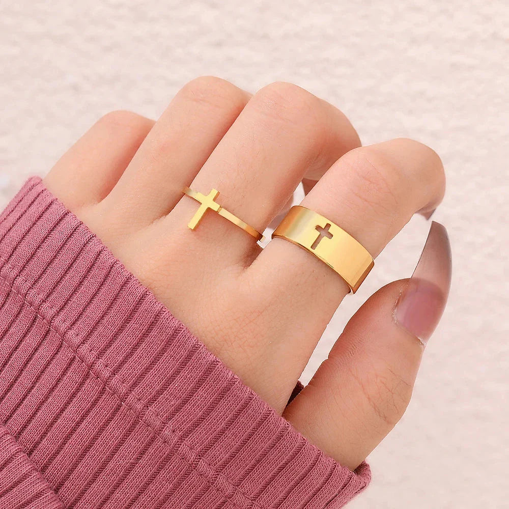 Bague pour Femme Croix Chrétienne or