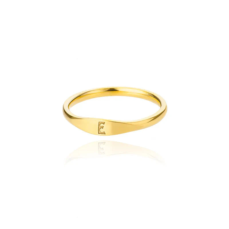 Bague femme initiale e