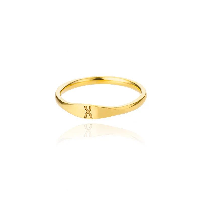 Bague femme initiale x