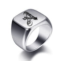 Bague large homme initiale a