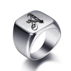 Bague large homme initiale a
