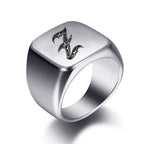 Bague large homme initiale z
