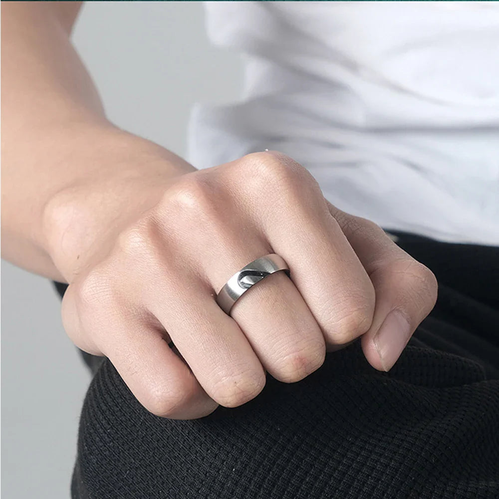 Bague Preuve d'Amour "I Love You" avec Coeur Noir ou Cristal noir