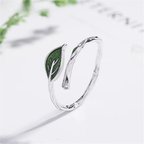Bague Rétro avec Feuille d'Automne