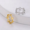 Bague Rétro avec Trèfles à 4 Feuilles pour Femme or