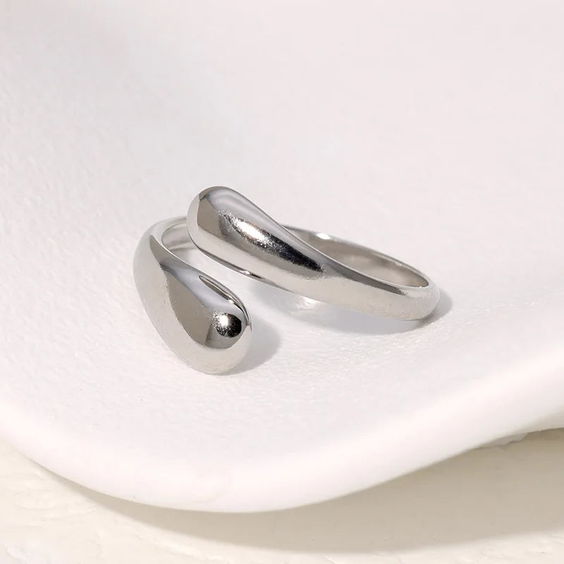 Bague Rétro Goutte d'Eau argent