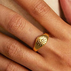 Bague Rétro Soleil Astres or