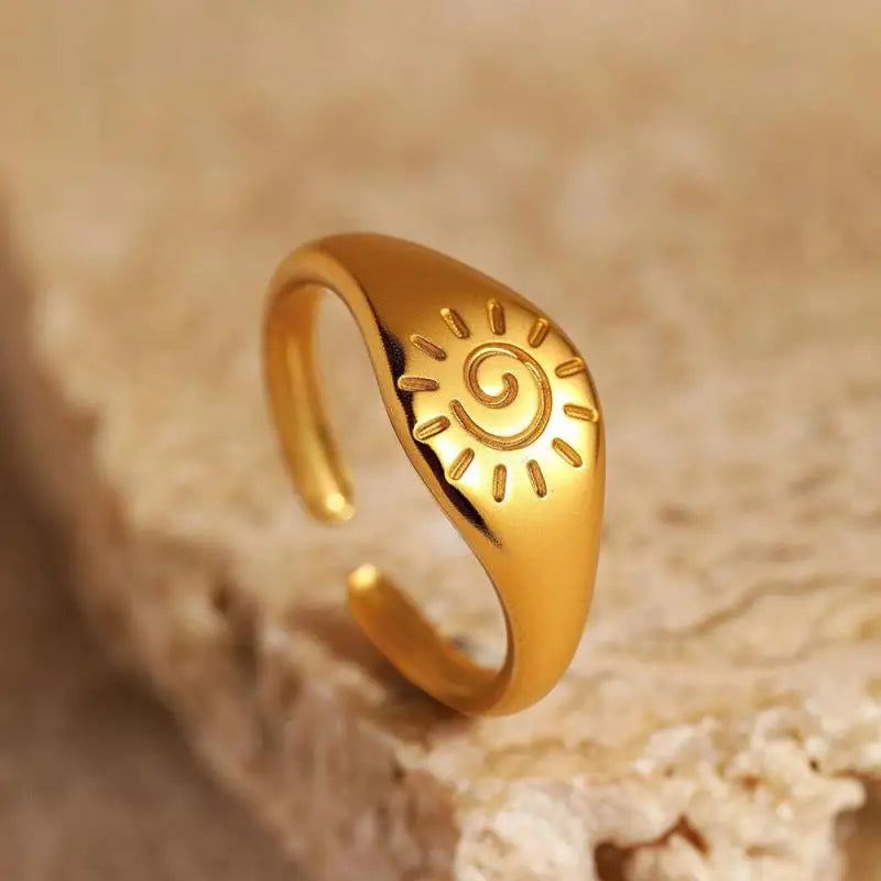 Bague Rétro Soleil Astres or