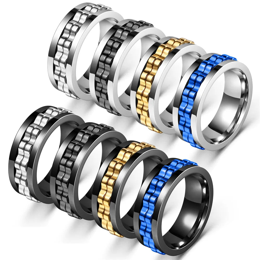 Bague Rotative contre l'Anxiété pour Homme 