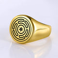 Bague Roue d'Hécate Strophalos Sorcellerie Wiccan or