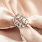 Bague symbolique juive avec gravure en hébreu étoile de David et Haï Chai argent