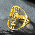 Bague symbolique juive avec gravure en hébreu étoile de David et Haï Chai or