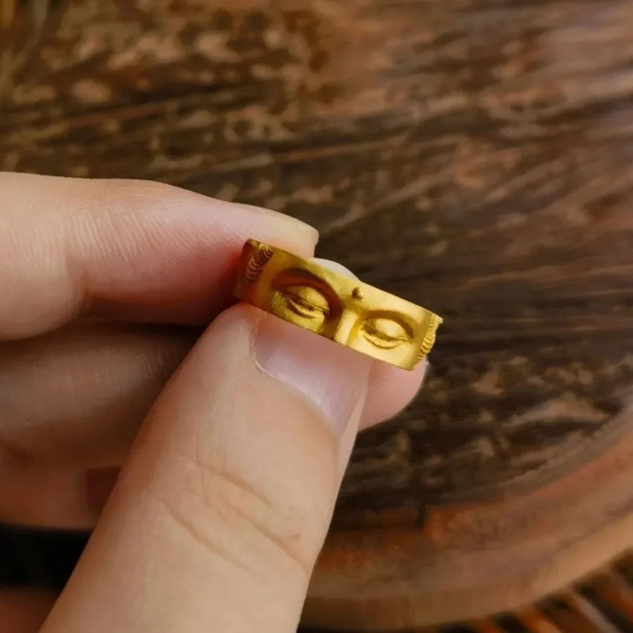 Bague Tête de Bouddha or