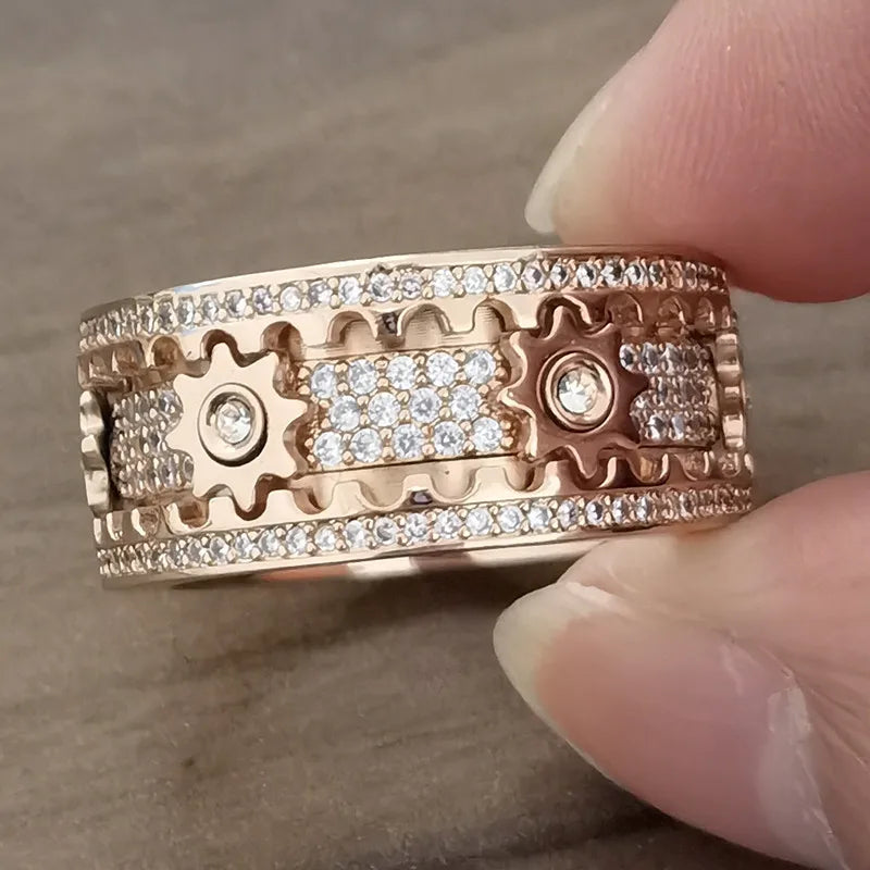 Bague Tournante "les Rouages du Temps" Anti-Stress