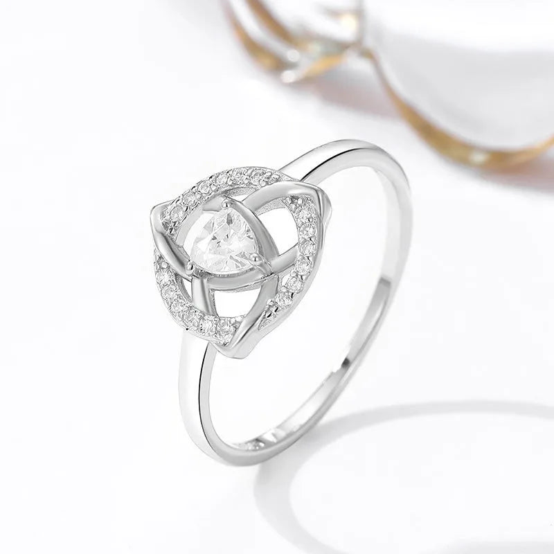Bague Triquetra Noeud de la Trinité Irlandais Celtique argent