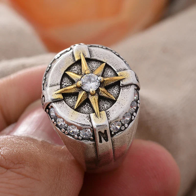 Bague Vintage Boussole Rose des Vents
