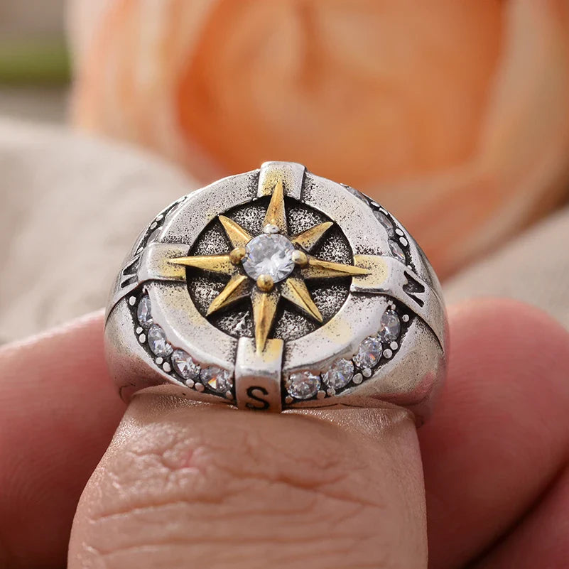 Bague Vintage Boussole Rose des Vents