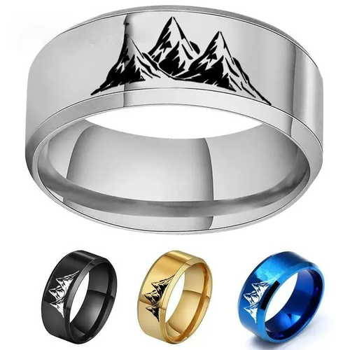 Bagues Colorées avec Montagnes argent