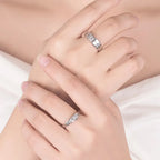 Bagues pour Couples Anneau en Crystal Zircon femme