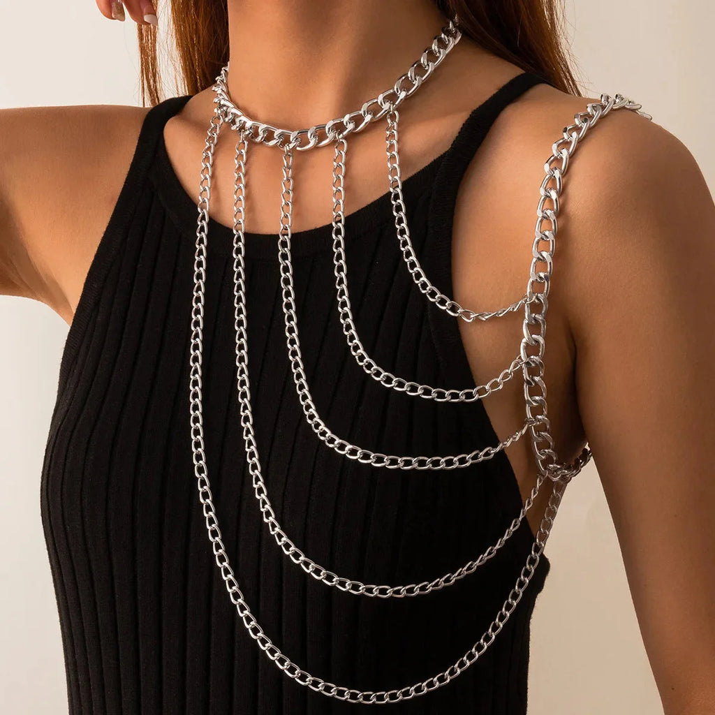 Bijou d'Épaule Chaîne Femme - Clavicule & Épaule argent