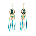 Boucle d'Oreille Ethnique Africaine bleu clair