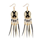 Boucle d'Oreille Ethnique Africaine noir