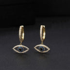 Boucle d'Oreille Oeil Bleu or