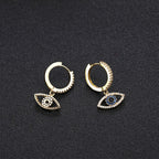 Boucle d'Oreille Oeil Bleu or