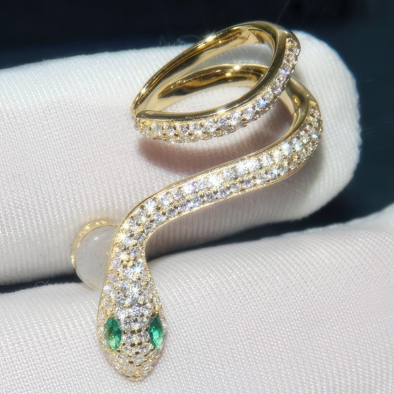 Boucle D'Oreille Serpent Pendante Plaqué or