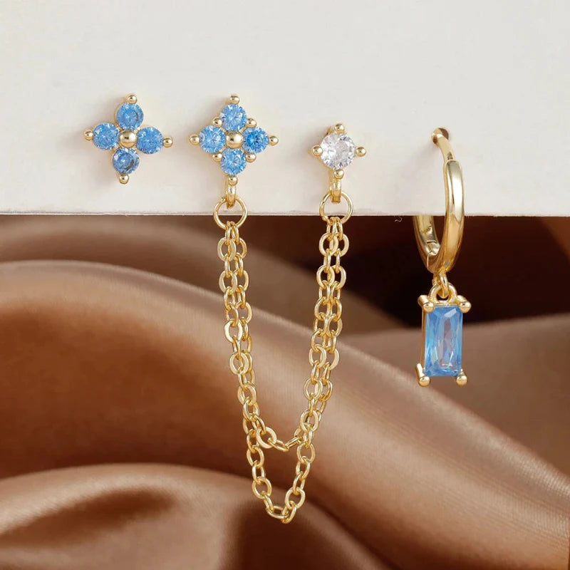 Boucles d'Oreilles avec Zircon Pierre de Naissance