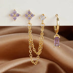 Boucles d'Oreilles avec Zircon Pierre de Naissance