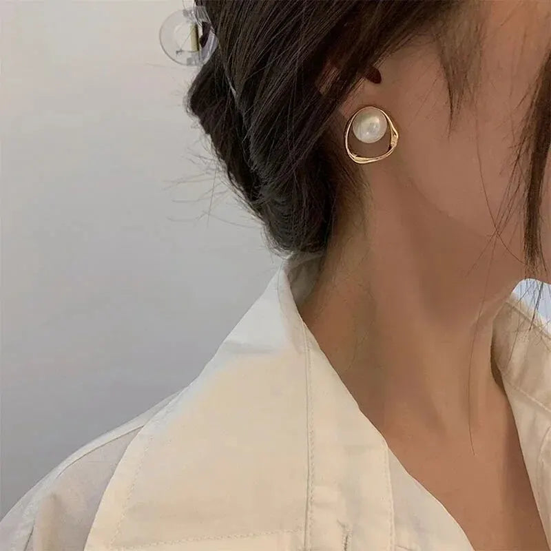 Boucles d'Oreilles Clou avec Perle