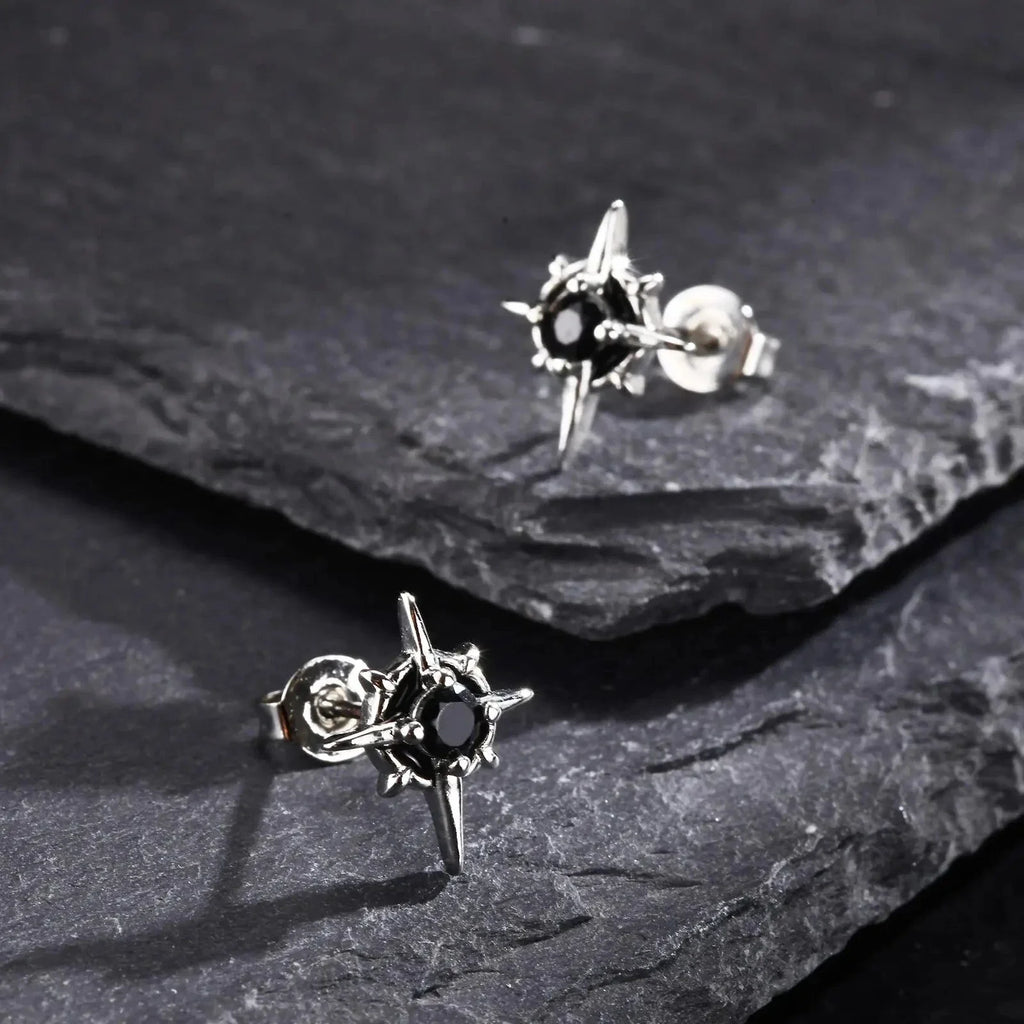 Boucles d'Oreilles Clou Etoile avec Zircon