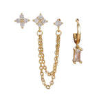 Boucles d'Oreilles Clou Etoiles en Crystal
