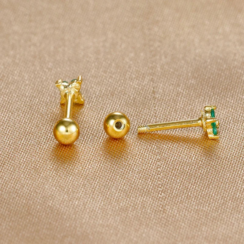 Boucles d'Oreilles Clou Pierre de Naissance