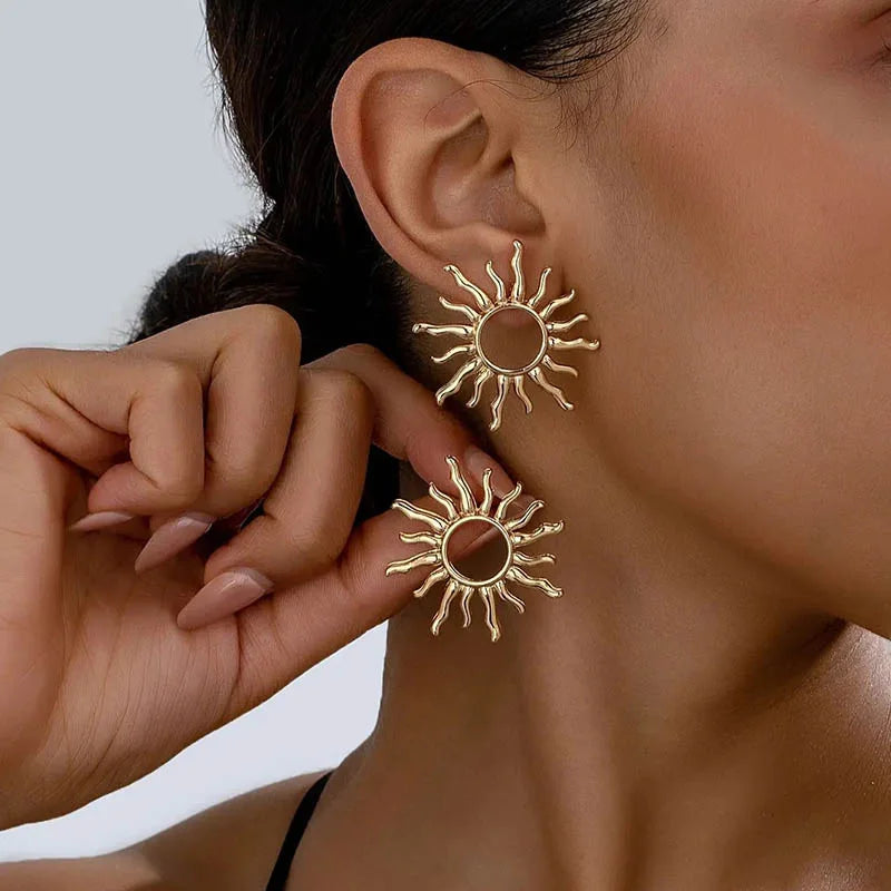 Boucles d'Oreilles Clou Soleil Femme