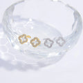 Boucles d'Oreilles Clou Trèfle à 4 Feuilles or