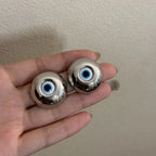 Boucles d'Oreilles Clou Vintages Contre le Mauvais Oeil argent