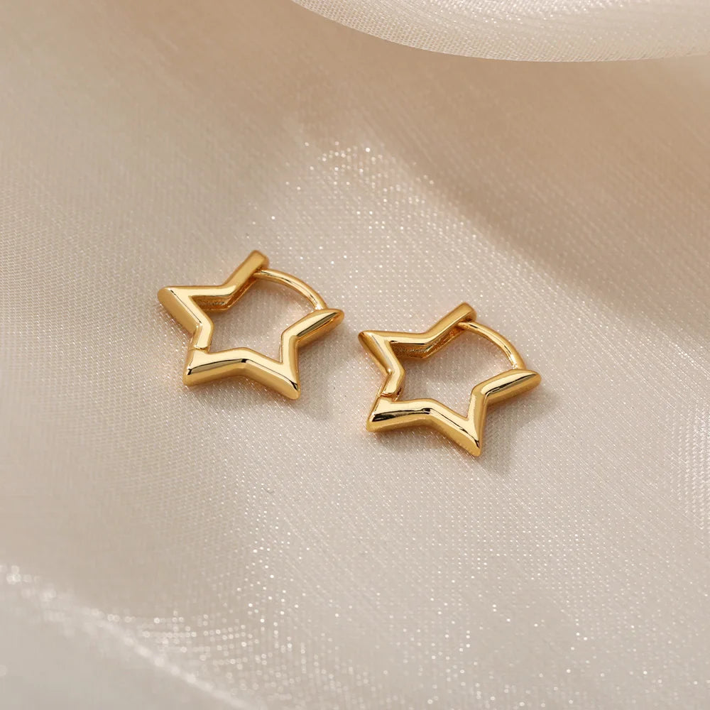 Boucles d'Oreilles Créoles Etoile