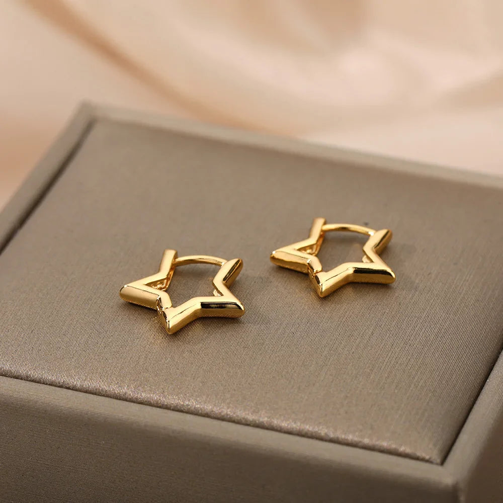 Boucles d'Oreilles Créoles Etoile
