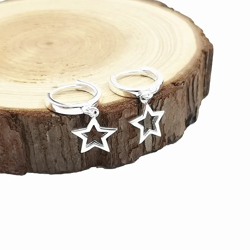 Boucles d'Oreilles Créoles Etoile Homme ou Femme