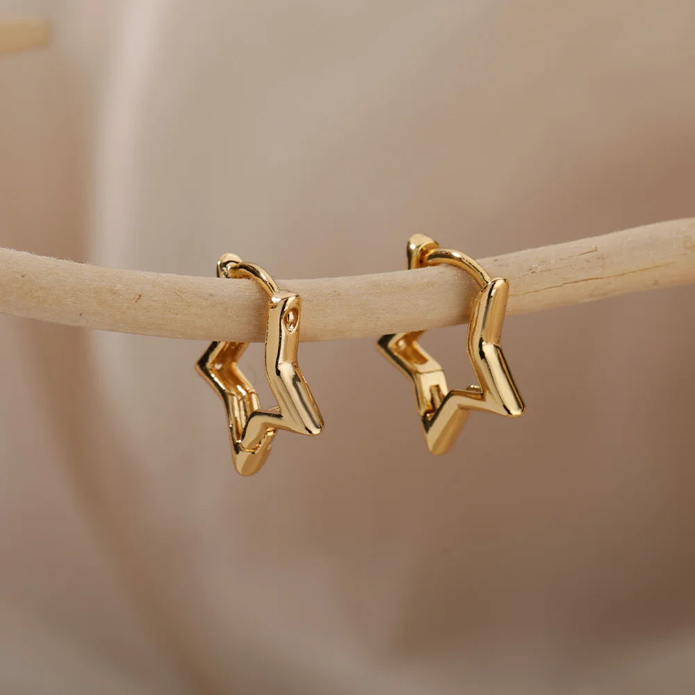 Boucles d'Oreilles Créoles Etoile