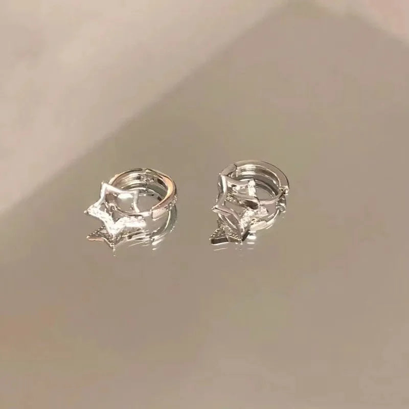 Boucles d'Oreilles Créoles Etoile Pentagonale