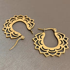 Boucles d'Oreilles Créoles Mandala Femme