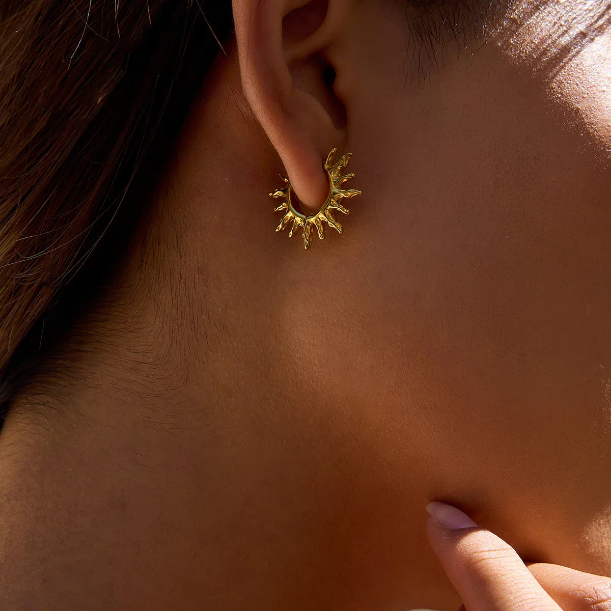 Boucles d'Oreilles Créoles Soleil