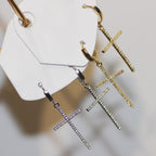 Boucles D'Oreilles Croix Zircon Créole