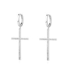Boucles D'Oreilles Croix Zircon Créole