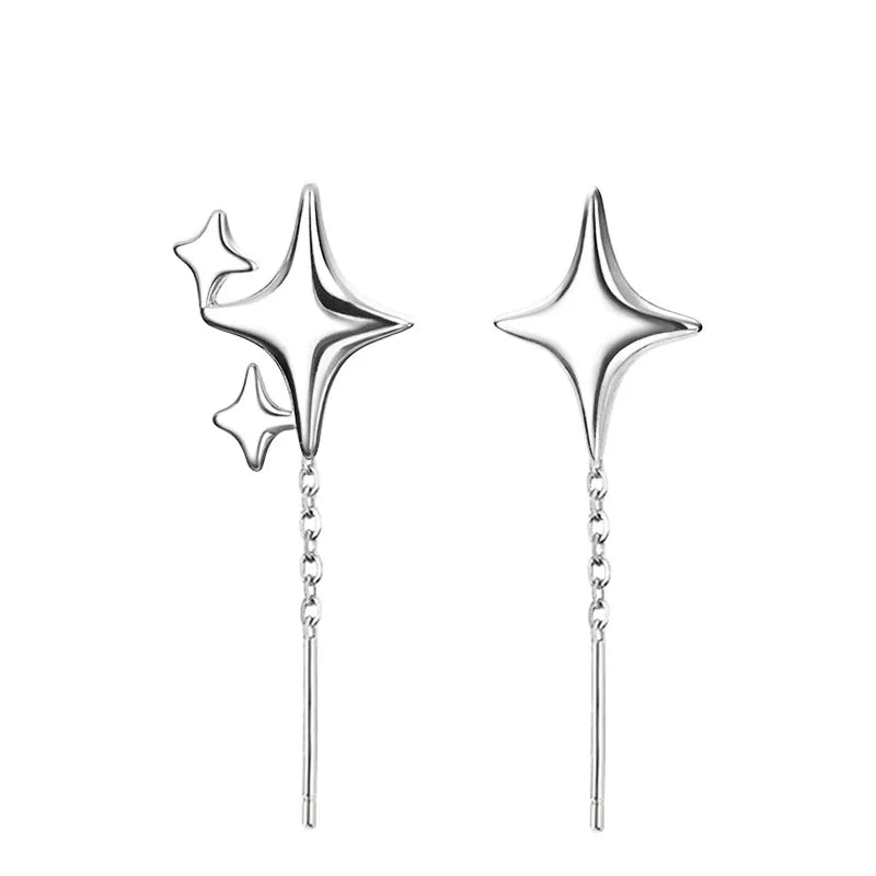 Boucles d'Oreilles Différentes Pendantes de Charme Etoiles