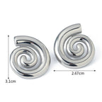 Boucles d'oreilles en forme de spirale bombée argent